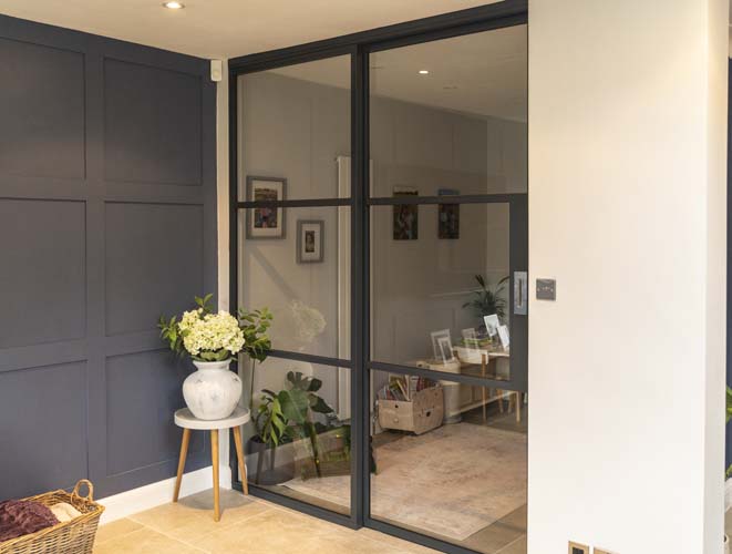 Aluspace Internal Steel Look Sliding Door, Hampton, London