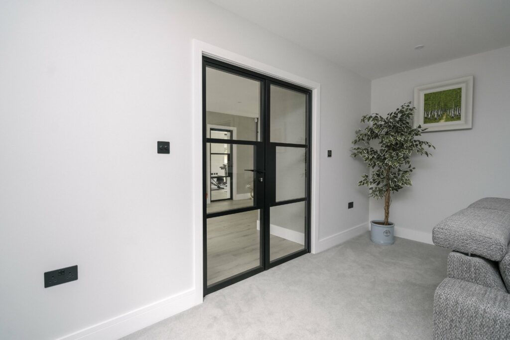 Black 1920’s internal doors with glass, Cobham