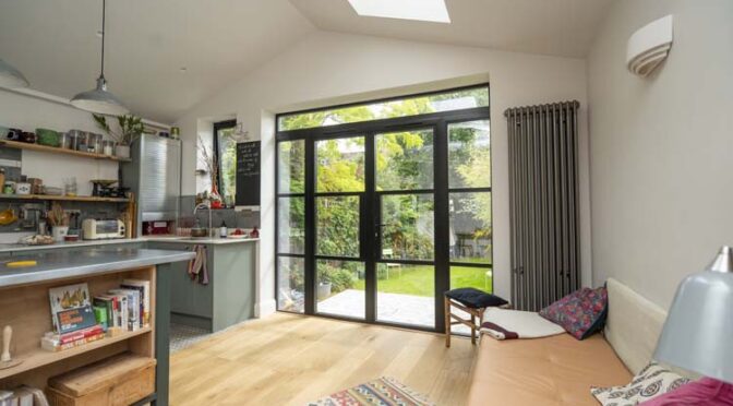 Black Heritage French Doors with Side Lights, Ealing, West London