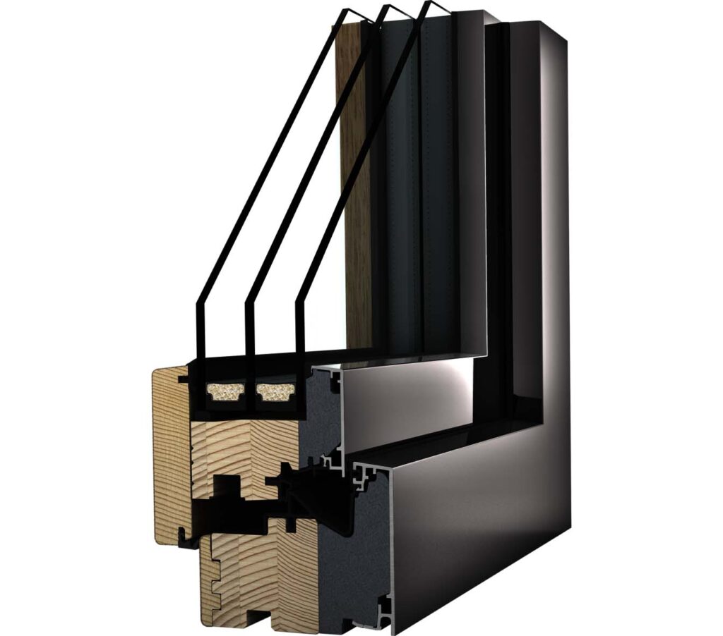 HF410 timber aluminium window